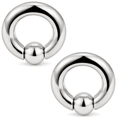 pair of stainless steel captive rings