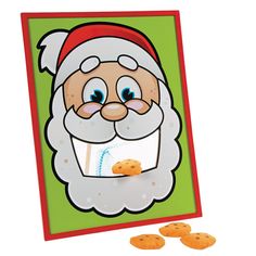 a christmas card with an image of santa claus and cookies on the bottom right hand corner