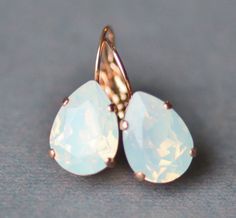 ROSE GoLD White Opal Swarovski Rhinestone Earring,Small Teardrop Pear,Rose Gold Drop Earring,Swarovs Rose Water Opal, Pageant Jewelry, Pink Opal Earrings, Rose Gold Drop Earrings, Swarovski Crystal Jewelry, Crystal Dangle Earrings, Rose Gold White, Wedding Jewelry Earrings, Swarovski Earrings