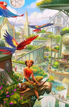 Solarpunk Worldbuilding, Bio Punk, Art Competitions, Science Fiction Art