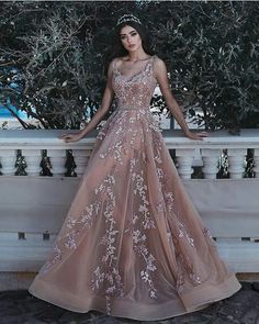 Sequin Evening Gowns, Rose Champagne, Long Prom Gowns, Beaded Prom Dress, Beautiful Prom Dresses, فستان سهرة, Beauty Dress, Pink Prom Dresses, Applique Dress