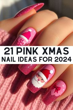 Pink is the standout color this Christmas, and your nails can join the trend! Explore these 21 stylish pink Christmas nail ideas with accents of gold, silver, and festive glitter. Holiday Nails Hot Pink, Hot Pink Nails Christmas, Christmas Nails With Dip Powder, Hot Pink And Red Christmas Nails, Pink Red And White Christmas Nails, Pink Girly Nails Design, Pink Green Christmas Nails, Red Pink Christmas Nails, Victoria Secret Nails Designs