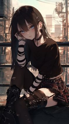 Tomboy Art, Anime Goth, Anime Show, Whatsapp Wallpaper Cute, Anime Fashion, Gothic Anime, Manga Cute, 영감을 주는 캐릭터, Anime Character Drawing