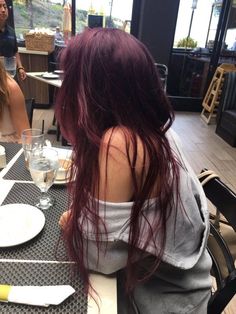 Wine Hair, Red Hair Inspo, Cherry Hair, Long Red Hair, Burgundy Hair