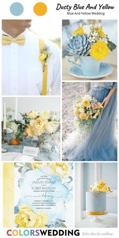 yellow and blue wedding color scheme