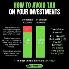 a bar chart with the words how to avoid tax on your investment account and taxes