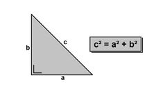 a right angled triangle with the letter c at and b at each side is shown