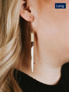 The Original Yellowstone Beth Dutton Quill Earrings - Heyday Bozeman Yellowstone Season 5, Kelly Reilly, Beth Dutton, Porcupine Quills, Bullet Casing, Ski Girl, Brass Hoops, Curated Gift Boxes, Skin Care Mask