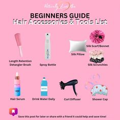 Hey HUE lovelies! 🌸 Are you just starting on your hair care journey and wondering what essentials you need to keep your locks luscious and healthy? Fear not! I've compiled a must-have list of hair accessories and tools that will transform your hair care routine. Let's dive in! 💁‍♀️✨ 🌈Detangling Brush: A detangling brush gently eases out knots, minimizing breakage and keeping your hair smooth and manageable. Perfect for all hair types! 💦Spray Bottle: It's a game-changer for hydrating your h... Hair Accessories Must Haves, Hair Care Must Haves, Hair Must Haves, Dreadlocks Hair Care, Hair Care Tools, Holiday Travel Destinations, Detangling Brush, Hair Essentials, Business Hairstyles