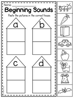 the beginning sounds worksheet with pictures and words to help students learn how to read