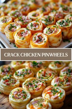 Looking for an easy and delicious party appetizer? These Crack Chicken Pinwheels are filled with creamy ranch, shredded chicken, and crispy bacon, all wrapped in soft tortillas. Perfect for any occasion, from game day to holiday gatherings, these pinwheels are sure to be a hit! Follow the simple recipe and impress your guests with this crowd-pleasing dish. Party Wraps Recipes Appetizer Ideas, Wrap Appetizers For Party, Chicken Salad Appetizer Finger Foods, Appy Dinner Ideas, Fancy Pinwheel Appetizers, Appetizer Wraps Recipes, Chicken Salad Tortilla Roll Ups, Chicken Salad Dip Appetizers, Appetizers With Wraps