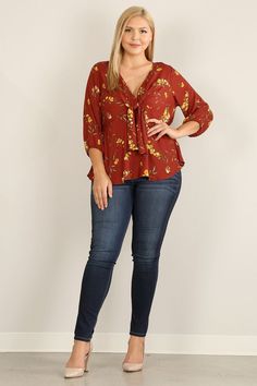 Loose Fitting Tops, Current Fashion Trends, Floral Print Tops, Petite Outfits, Boho Chic Fashion, Curvy Fashion, Plus Size Tops, Print Tops, Plus Size Fashion