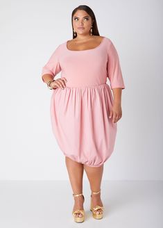 The knit bodice allows for breathable comfort & a close, secondskin fit as the poplin skirt flutters into a fun blooming effect on our bubble dress. Flirty Flowy Ruched Dress, Stretch Summer Dresses With Ruffle Hem, Stretch Dresses With Ruffle Hem For Day Out, Summer Stretch Dresses With Ruffle Hem, Spring Stretch Midi Dress Knee-length, Pink Dress With Ruffle Hem And Voluminous Skirt, Summer Dresses With Gathered Waist And Flowy Skirt, Spring Knee-length Bubble Dress With Ruffles, Summer Bubble Dress With Voluminous Skirt