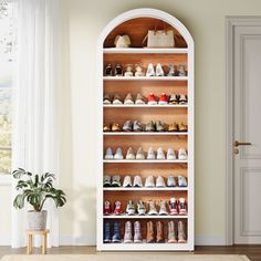 Are your shoes scattered all over the floor, creating a mess and making it difficult to find the pair you want? Our shoe cabinet is here to solve that problem and bring a touch of elegance to your home. Stackable Shoe Storage, Custom Shoe Closet, Shoe Cubby Entryway, Tall Shoe Storage, Slim Shoe Storage, Light Blue Room, Tall Shoe Rack, Shoe Storage Door, Shoe Rack For Closet