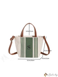 BirdinBag - Womens Stripe Pattern Canvas Casual Tote: Simplistic Elegance Casual Tan Crossbody Shoulder Bag, Casual Tan Satchel For Shopping, Casual Tan Bucket Shoulder Bag, Casual Tan Tote Satchel, Casual Tan Shoulder Bag For Shopping, Tan Casual Shoulder Bag For Shopping, Casual Tan Bag For Errands, Casual Tan Shoulder Bag For Errands, Casual Tan Shoulder Bag