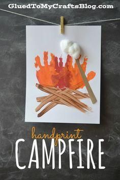 handprint campfire craft for kids to make