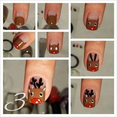 40+ Easy Christmas Nail Designs for a Holly Jolly Time - HubPages Artsy Nails, Christmas Rudolph, Silver Nail Designs