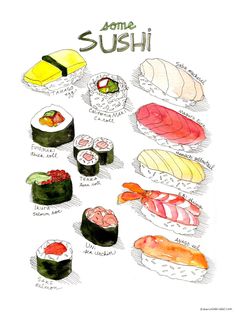 some sushi is shown in this drawing