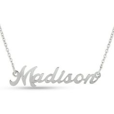 Express yourself in this dainty nameplate necklace, designed just for you. Necklace is made up of 18 karat gold plated eco brass, and measures 1 - 1 1/2 inches. Nameplate hangs on a 16 inch chain with a lobster claw clasp.This necklace is great for women, teens, tweens and girls. Size: one size.  Color: Silver.  Gender: female.  Age Group: kids. All Names, Nameplate Necklace, Name Plate, Lobster Claw, Gender Female, Womens Watches, Womens Necklaces, Age Group, Jewelry Watches