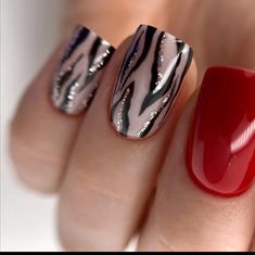 Leopard Nails, Animal Nails, Animal Print Nails, Red Nail, Classy Nails, Fancy Nails, Chic Nails