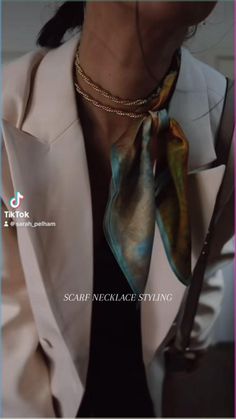 Scarf style, silk scarf, business casual outfit, workwear ideas, workwear inspiration, fashion style, style hack, outfit inspiration, office outfit, amazon fashion, style tip, summer outfits 2023 Silk Neck Scarf Outfit, Afro Glam, Neck Scarf Outfit, Scarf Outfit Summer, Necklace Combo, Wardrobe Upgrade