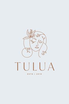 a woman's face with leaves on her head and the words tulla written in gold