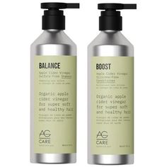 Balance out and boost your hair care game with the AG Care Balance Apple Cider Vinegar Shampoo & Conditioner Duo. This powerful duo was designed to keep your hair and scalp in optimum health. Both are enriched with over 98% plant-based and naturally derived ingredients that work together to give your hair that is bursting with shine, well hydrated, and ultra-smooth. The AG Care Balance - Apple Cider Vinegar Sulfate-Free Shampoo is crafted using organic apple cider vinegar; this shampoo naturally Apple Cider Vinegar Shampoo, Optimum Health, Shampoo Brands, Ag Hair Products, Clary Sage Essential Oil, Hair Kit, Organic Apple Cider Vinegar, Hair Remedies For Growth, Organic Argan Oil