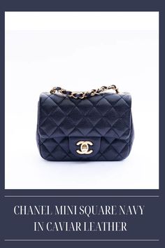 #Chanel #Mini #Square #Navy #In #Caviar #Leather Fashion Forward Outfits, Chanel Mini, Square Bag, Gold Hardware, Fashion Forward