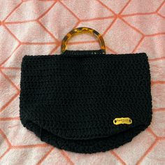 Crocheted By Me Using Soft Acrylic Yarn And Plastic Handles. Bag Is Unlined. Rough Measurements In Photos. Smoke And Pet Free Handcrafted Bags, Craft Bags, Hand Bag, Acrylic Yarn, Black And Brown, Hand Crafted, Handles, Bag Lady, Yarn