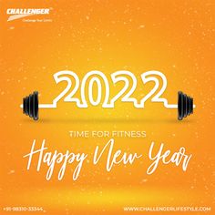 a happy new year card with two dumbs and the words,'2020 time for fitness