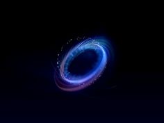 an abstract blue and purple ring on a black background