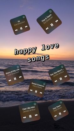 happy love songs for him and her - screenshots by the ocean at sunset