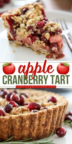 This Apple Cranberry Tart is a delicious dessert that’s not only gorgeous, but bursting with warm, sweet, and tart seasonal flavors. If you’re looking for a new holiday dessert, this is a great candidate. Cranberry Tart Recipe, Cranberry Tart, Delicious Holiday Desserts, Xmas Baking, New Year's Desserts, Recipe Thanksgiving, Mediterranean Meals, Delish Desserts, Inspired By Charm