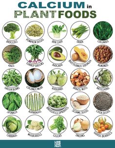 25 Calcium-Rich Plant Foods. Calcium is a nutrient derived from the soil and is an important nutrient you need to maintain a healthy nervous system, healthy blood pressure levels, strong bones and teeth, and to prevent osteoporosis. Calcium Rich Foods, Foods With Calcium, Resep Diet, Vegan Nutrition, Makanan Diet, Healing Food, Diet Keto, Food Facts, Plant Food