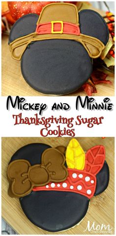 mickey and minnie's thanksgiving sugar cookies