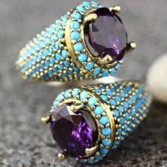 Turquoise And Zirconia Amethyst White Gold Plated. Rhinestones. Made Of High Quality Materials. Versatile Can Be On Any Occasion. Comfortable And Designed To Wear On Any Finger. Ring Party Jewelry, Purple Rings, Carved Ring, Amethyst Gold, Zircon Jewelry, Men's Jewelry Rings, Jewelry Wedding, Beaded Rings, Blue Rings