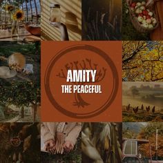 a collage of pictures with the words amity in it