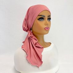 Casual Adjustable Solid Color Turban, Casual One-size Turban For The Beach, Casual One-size Turban For Beach, Adjustable Casual Headscarf For Beach, Casual Headwrap One Size Fits Most, Bohemian Pink Headwrap For Summer, Pink Bohemian Headwrap For Summer, Casual Beach Turban For Spring, Casual Beach Turban