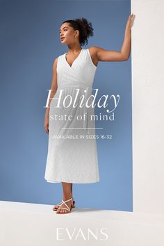 EVANS Curve White Broderie Anglaise Wrap Dress