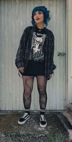 witchy_womaan's profile picture I woke up with black metal in the brain. OOTD ft. Shirt from @torvenius 💀🔥 Use code Witchy at checkout for 15% off . . Gifted . . . . . . . . . . . . . . . . . . . . . . . . . . . . . . . . . . . . . . . . . . . . . . . . . . . #torvenius #torveniusclothing #blackmetal #artwork #goth #transition #ootd #dress #vintage #boots #bluehair #antiques #darkacademia #cottagecore #edgy #emo #metalhead #witchy #witchywoman #bluehairdontcare #goblincore #guitars #gothic #darkart #photooftheday #outdoors #victoriandecor #makeup #platform #mayhem Outfit Inspo Cottagecore Grunge, Outfits From The Craft, Goth Beret Outfit, Alternative Outfit Ideas For Women, Hot Topic Employee Outfit, Witchy Punk Outfits, Goth Ugg Outfit, Alternative Mom Fashion, Soft Grunge Fashion Aesthetic