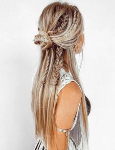 Chic Wedding Hairstyles, Wedding Guest Hairstyles, Festival Hair, Boho Braids, Half Up Half Down Hair, Long Straight Hair, Hairstyles For Long Hair, Boho Hairstyles