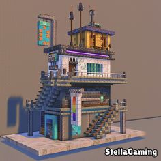 ⭐️ Available for Download on Patreon ⭐️  Our new Sableport cyberpunk apartments have arrived! There is plenty of room for you to move straight in! This build features two restaraunts on the first floor, the second floor contains a living quarters for you to move into, the third floor contains a storage room for all your chest needs and the final floor contains a small smelting space.   This build is survival and vanilla minecraft friendly! with all blocks being able to be obtained AND placed in survival mode! Minecraft Void Builds, Minecraft Rundown House, Minecraft Geometric Builds, Minecraft Smelting Building, Minecraft Fallout Vault, Minecraft Trash Can Design, Minecraft Vanilla Builds, Minecraft Cyberpunk House, Small Builds Minecraft