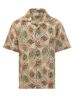 Hawaian fit shirt with short sleeves. Classic collar. Button closure. Le Jeu all-over pattern.Composition: 53% Linen, 47% Cotton Hawaiian Short Sleeve Shirt With Vintage Print, Patterned Hawaiian Shirt With Camp Collar, Patterned Hawaiian Shirt With Short Sleeves, Patterned Camp Collar Hawaiian Shirt, Patterned Hawaiian Shirt With Tropical Print And Camp Collar, Patterned Tropical Print Hawaiian Shirt With Camp Collar, Relaxed Fit Hawaiian Shirt With Vintage Print, Multicolor Relaxed Fit Hawaiian Shirt With Short Sleeves, Hawaiian Style Short Sleeve Shirt With Retro Print