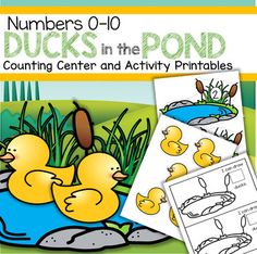 numbers 0 - 10 ducks in the pond counting center and activity printables