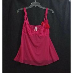 Underarm To Underarm 24 Inches Shoulder To Hem 27 Inches Sweep 24 Inches Pink Camisole With Built-in Bra For Bedtime, Pink Camisole Top With Coquette Style, Pink Coquette Camisole Top, Feminine Pink Camisole For Bedtime, Pink Feminine Camisole For Bedtime, Pink Coquette Camisole For Summer, Pink Camisole Top For Bedtime, Pink Cami Camisole For Bedtime, Teal Tie