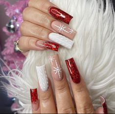 Christmas Nail Art Tutorial, Christmas Nail Designs Acrylic, Christmas Sweater Nails, Nail Art 2023, The Best Nail Designs, Latest Nail Art Designs, Best Nail Designs, Fake Nails Designs, Tapered Square Nails