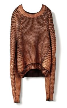 Metallic Sweater, Knitwear Fashion, Sweater Pullover, 3.1 Phillip Lim, Printed Sweater, Knitting Inspiration, Phillip Lim, Sweater Weather, Knitting Designs