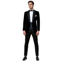 Package Includes: 1 x Jacket - 1 x Pant

Step into the spotlight with our exclusive Black Velvet Tuxedo, adorned with eye-catching crystal bead details for an extra touch of elegance. This tuxedo combines the timeless charm of velvet with a hint of sparkle, perfect for making a statement at any high-end event.

 	Fabric: Velvet
 	Lining Fabric: Silk
 	Pattern: Plain
 	Buttons: Black Satin Fabric
 	Construction: Half Canvas
 	Seasonality: All Season
 	Jacket: Shawl Lapel,  Crystal Bead On Lapel, Slim Fit Tuxedo Blazer For Party, Slim Fit Blazer With Suit Collar For Party, Elegant Tailored Blazer For Gala, Tailored Elegant Blazer For Gala, Tuxedo Blazer For Black-tie Gala Events, Slim Fit Suit Collar Outerwear For Party, Tailored Elegant Tuxedo For Gala, Elegant Long Sleeve Tuxedo For Party, Classic Slim Fit Party Outerwear