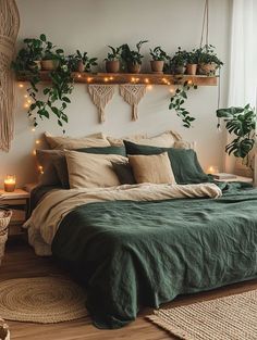 #girlsroom #bedroomideas #dormdecor #bohobedroom #bohochic #homedecortips Boho Ideas, Rustic Luxury, Earthy Bedroom, Creative Bedroom, Dream Place, Bedroom Decor Cozy, Green Bedroom, Modern Bedroom Decor, Elegant Bedroom