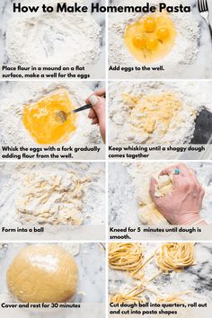 instructions to make homemade pasta with eggs and cheese